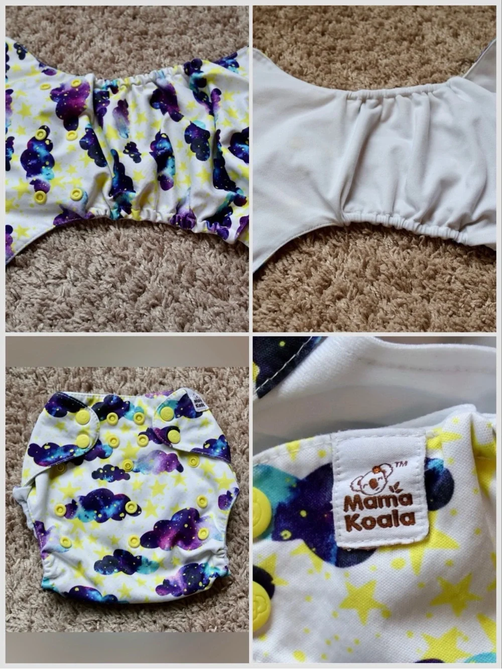 Reusable Kids Diaper Cover - Cloud & Galaxy Prints (Multi)